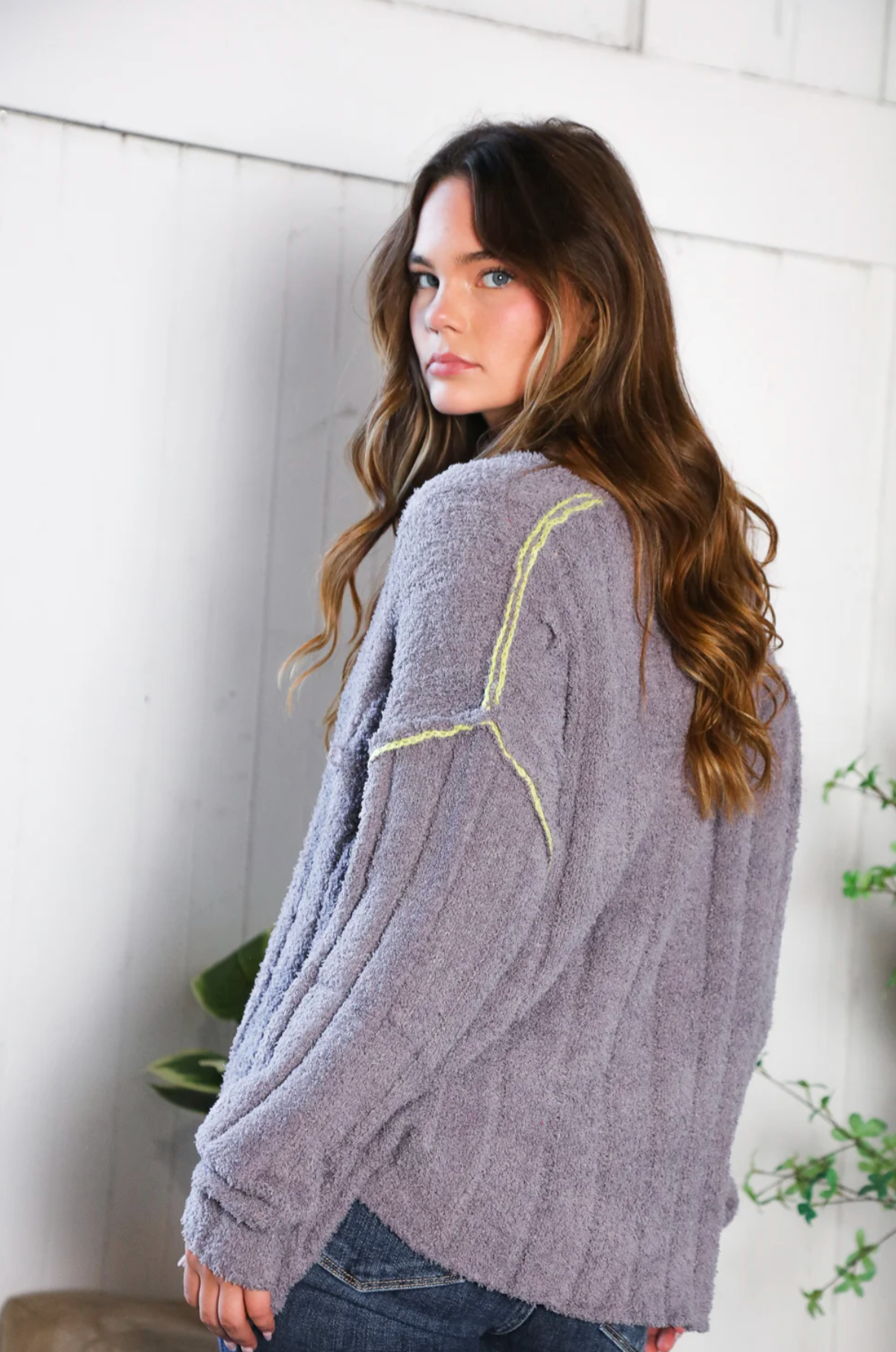 Snuggle Me Charcoal Thick Ribbed Sweater