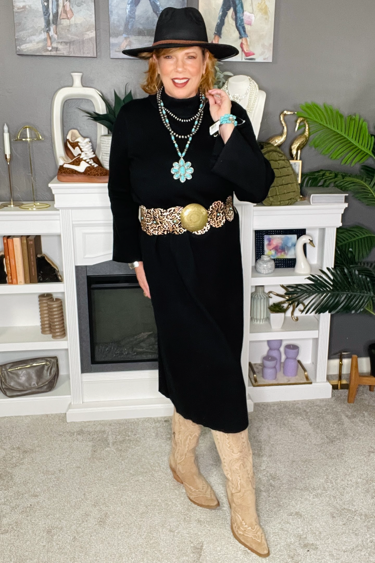 Turquoise Layered Squash Blossom Necklace - N021TU