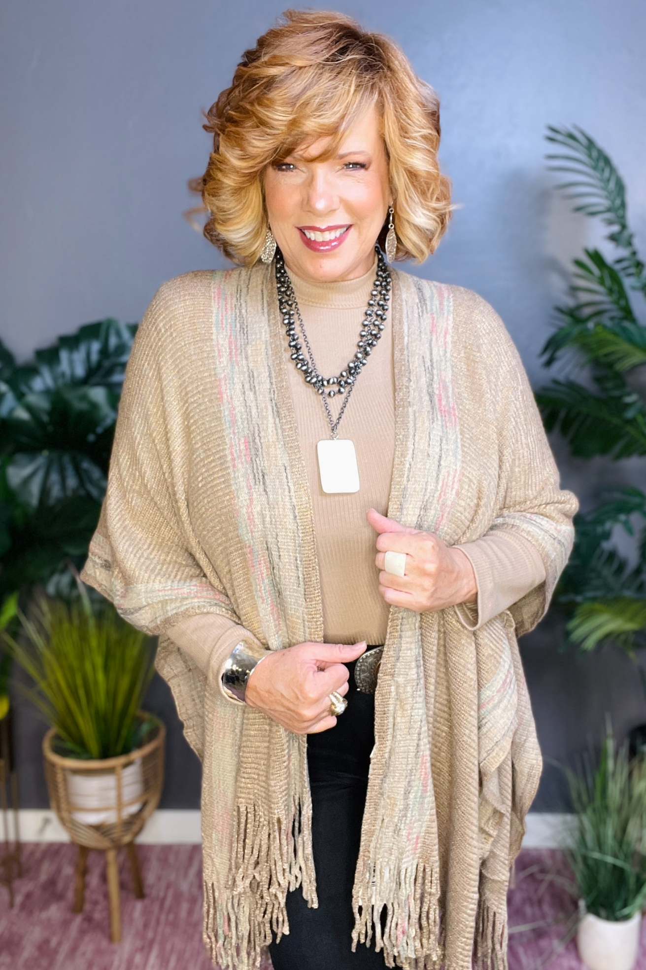 Navajo Beads With Large White Rectangle Pendant - N030WH