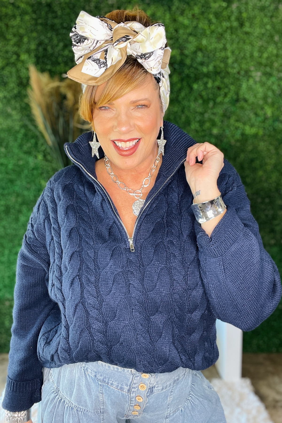 Silver Hammered Disk Toggle Chain Necklace - N063SI