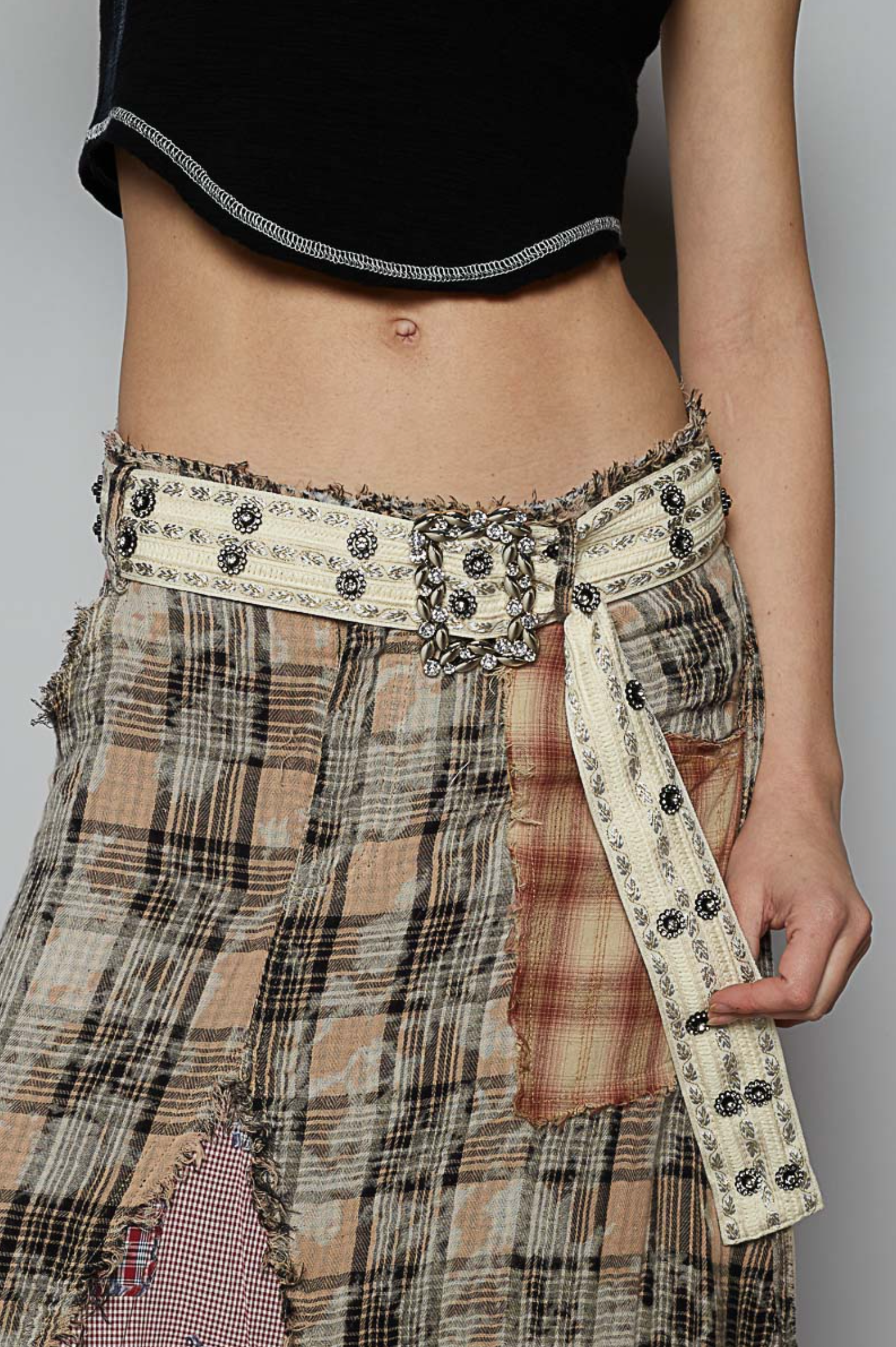 Ivory Bling Belt - BE009IV