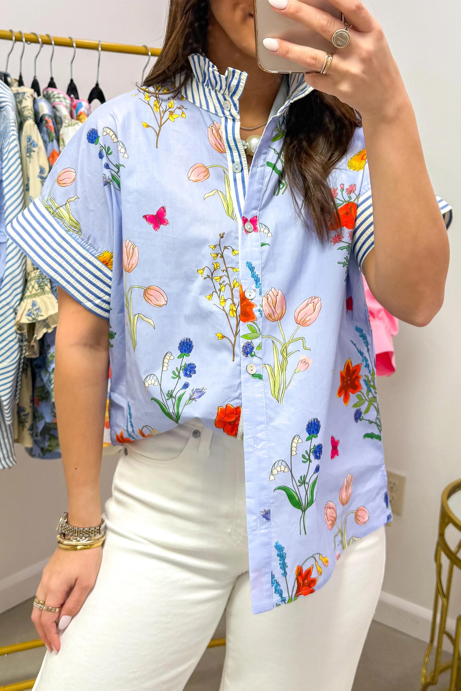 Soft Blooms And Sunset Top (2 Colors)