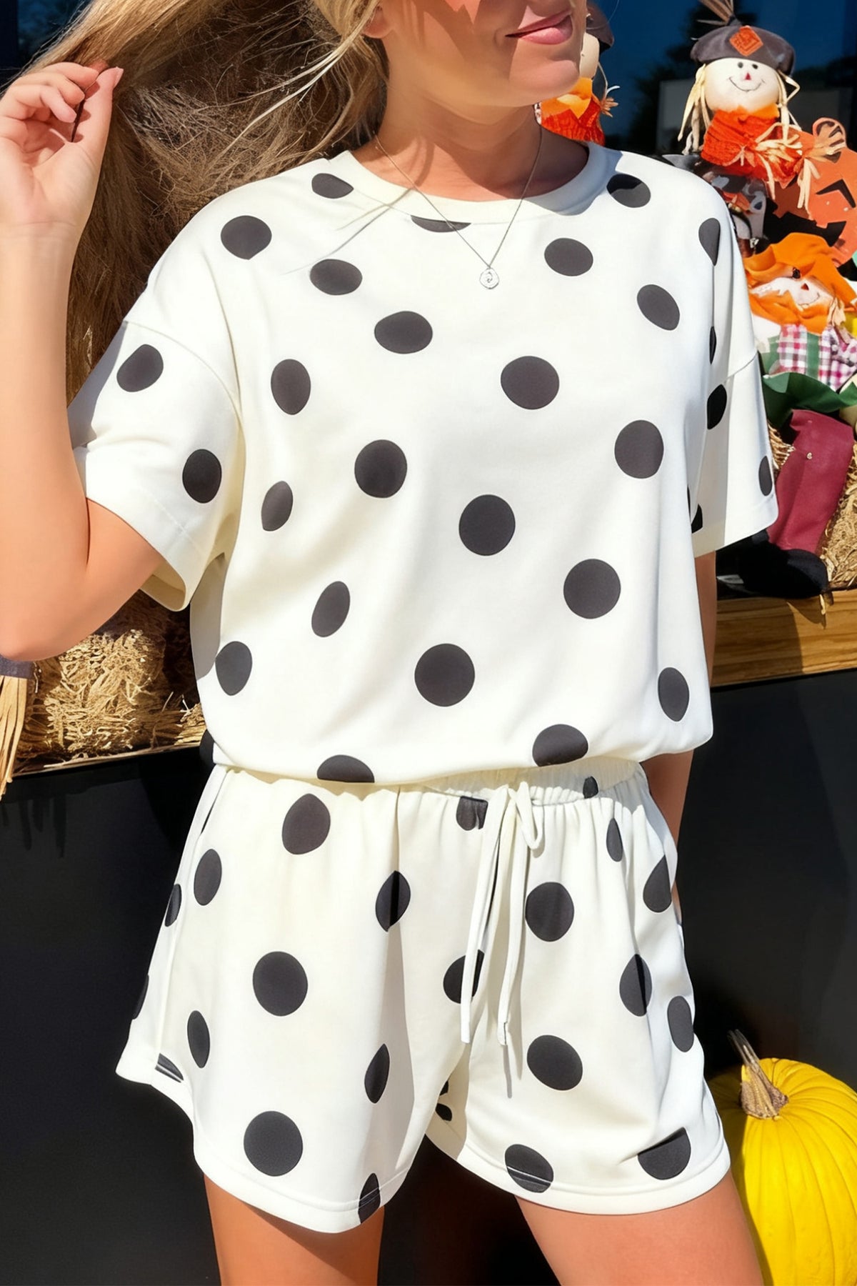 Chic Spotlight Black Polka Dot 2 pc Set