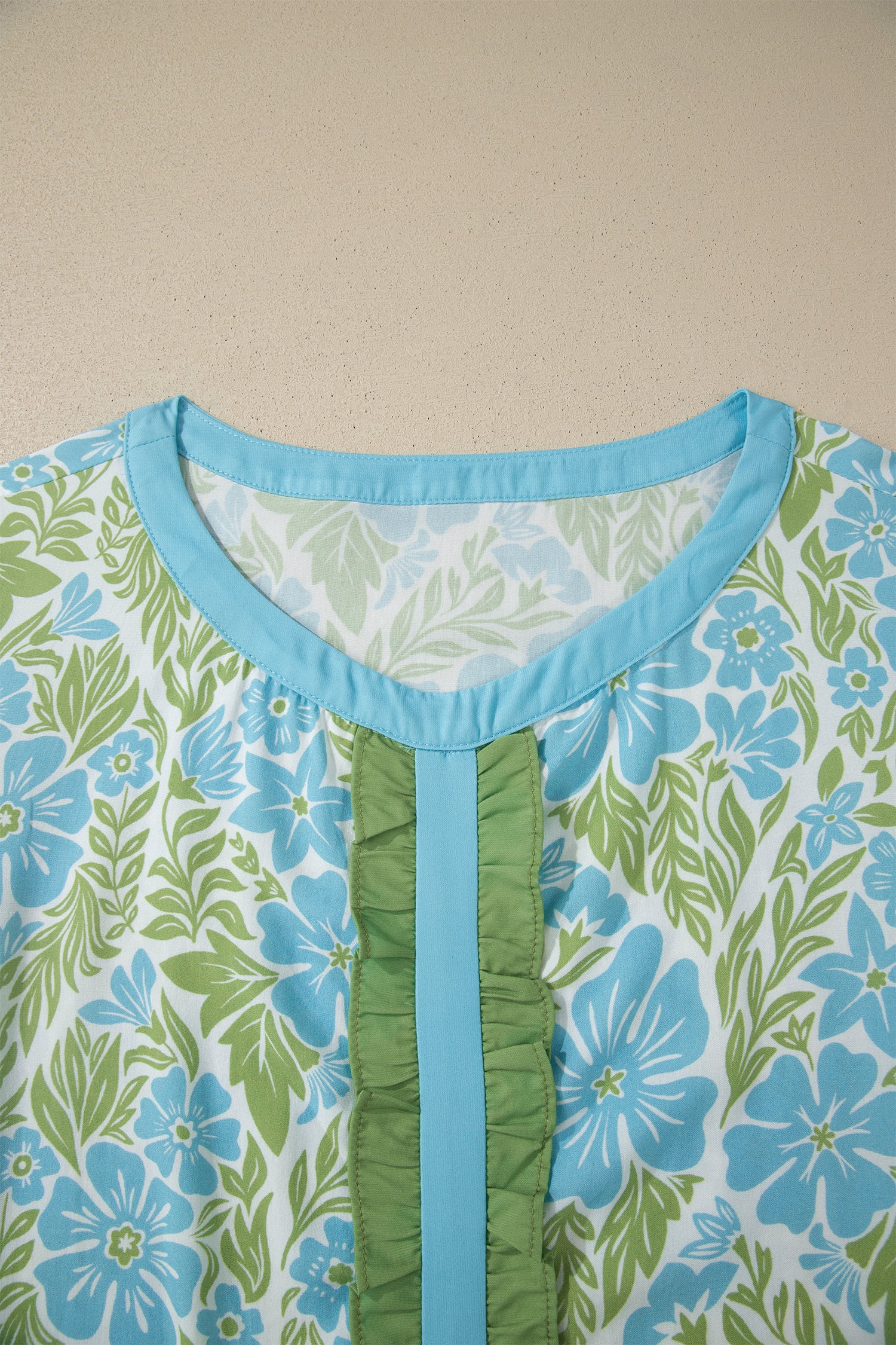 Made You Look Sky Blue Floral Print Top