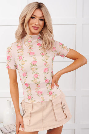 Smell The Roses Mesh Top