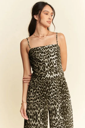Wild And Chic Spaghetti Straps Wide Leg Jumpsuit - RMP881MO