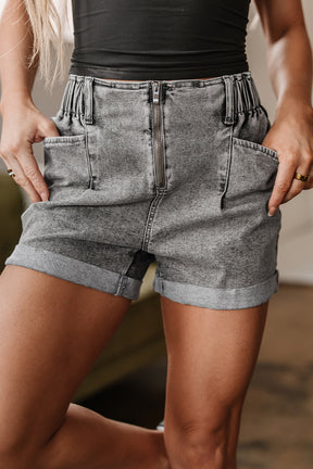 Off The Cuff Light Wash Denim Shorts