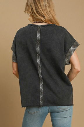 Inner Peace Black Applique French Terry Top