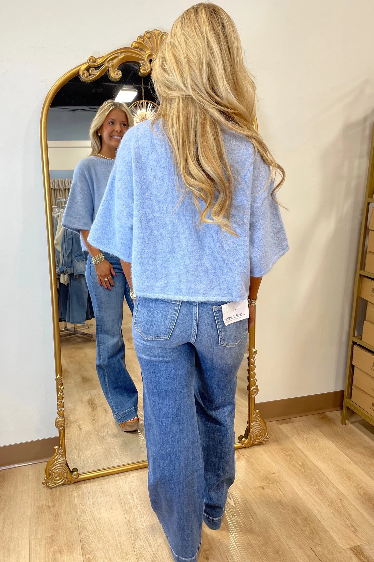Easy To Style Blue Knit Sweater Cardigan