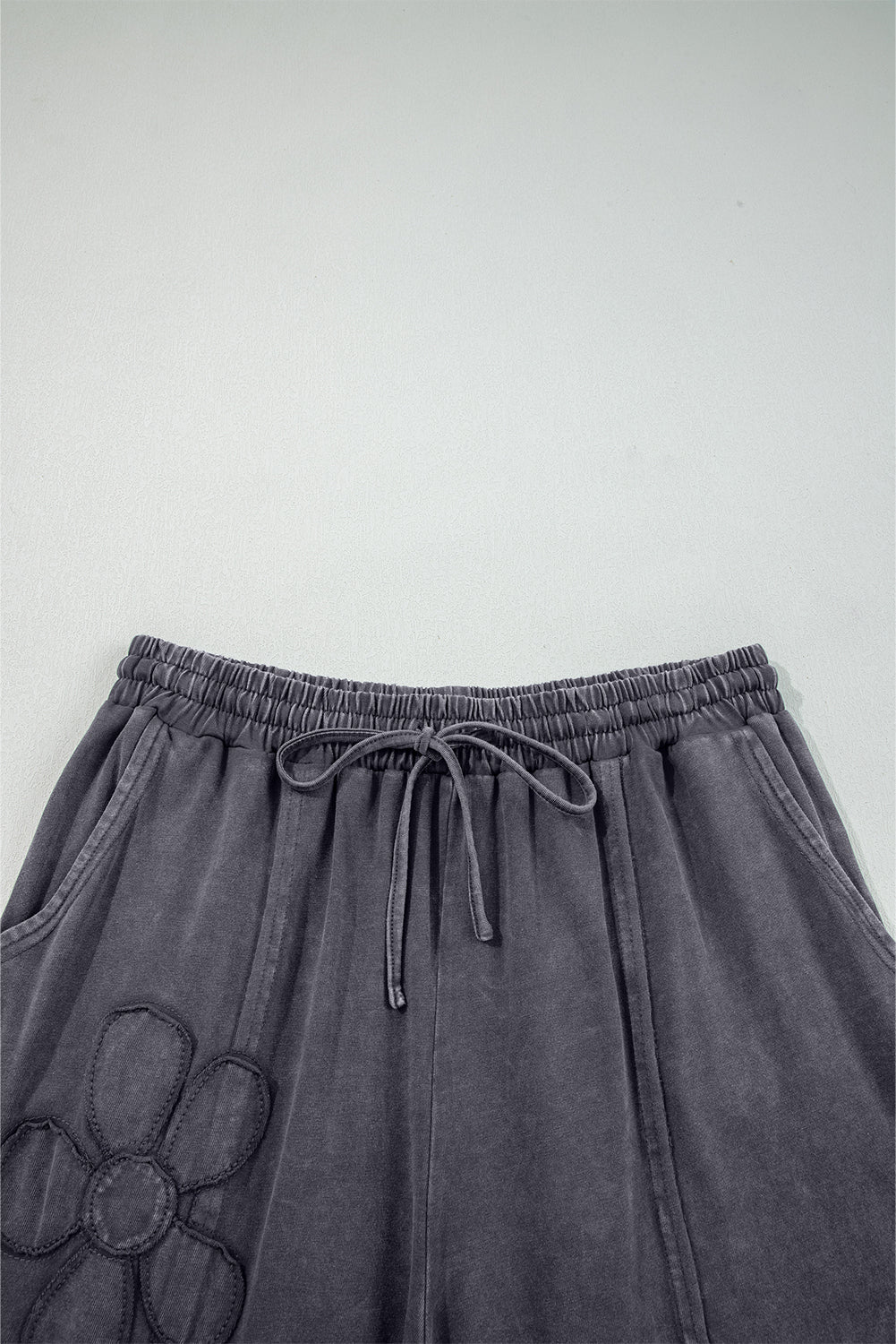 Boho Blooms Gray Flower Patch Mineral Washed Pants