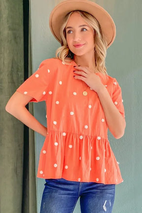 Pom Pom Perfect Polka Dots Top - T11355CO