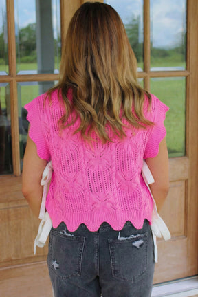 How About That Bonbon Knit Bow Top