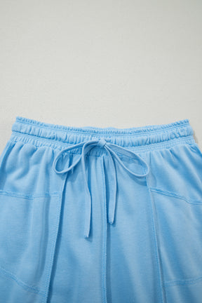 Here For It Sky Blue Top and Barrel Pant Set
