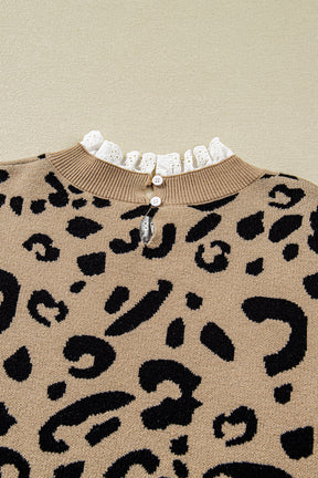 Barely Wild Pattern Lace Ribbed Plus Size Sweater