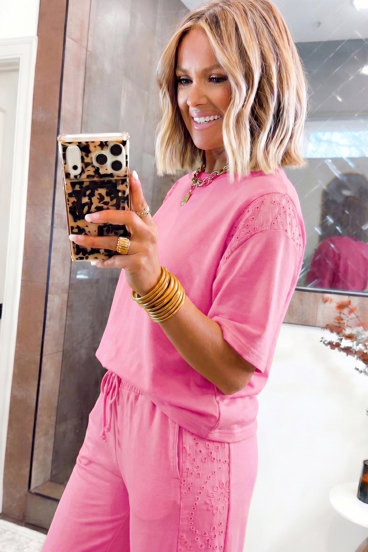 This Is It Sachet Pink Top And Pant Set