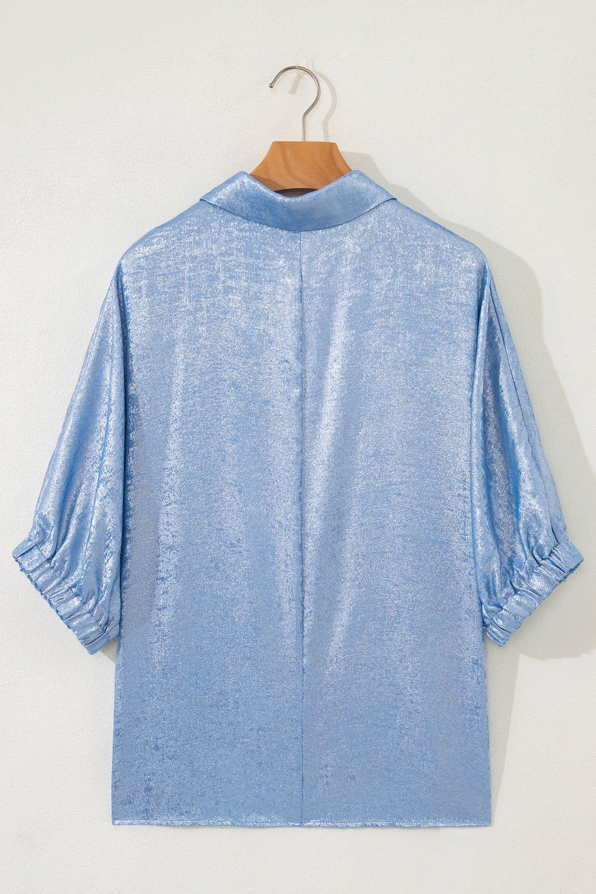 All The Sparkles Blue Metallic Top