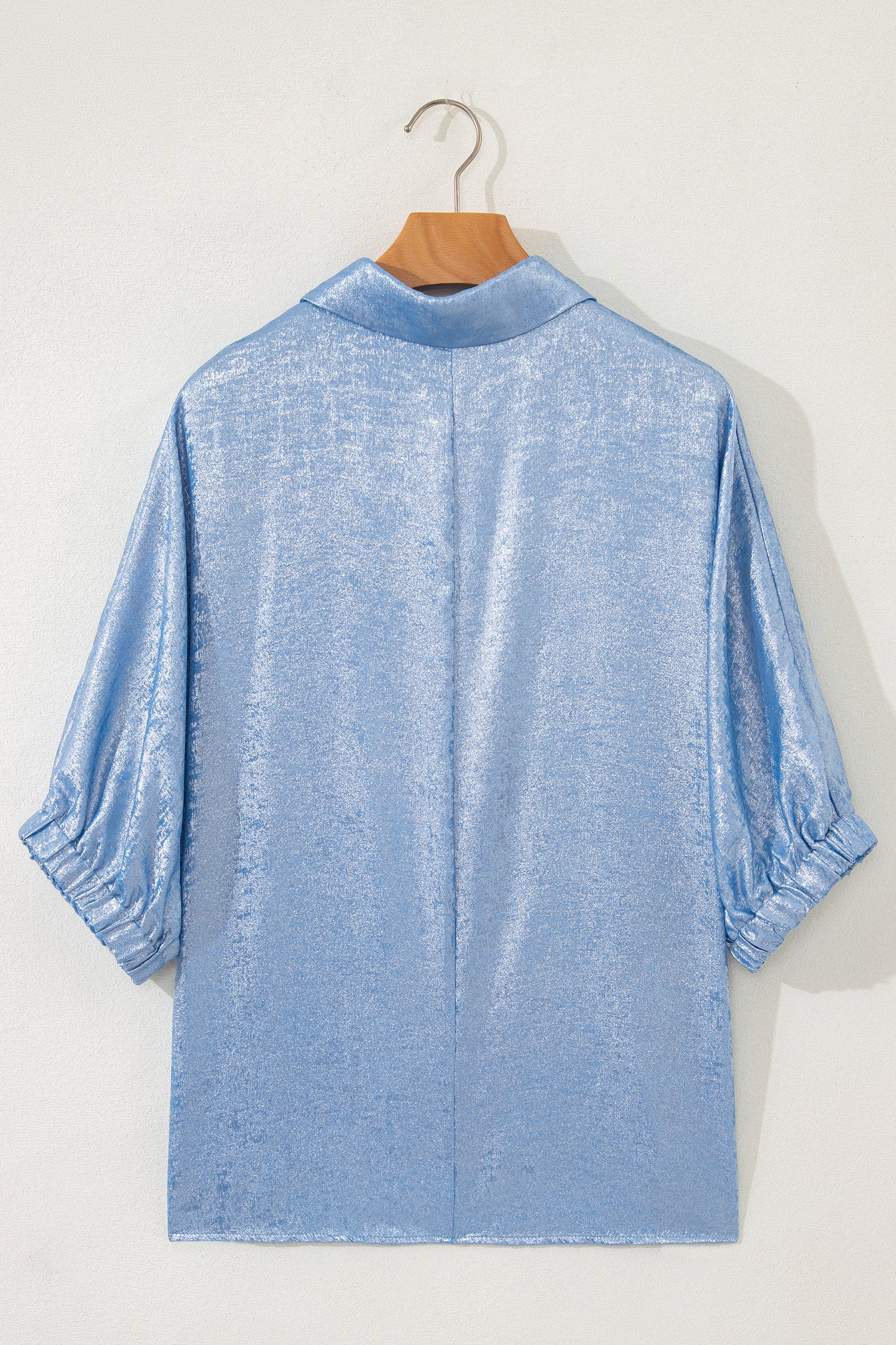 All The Sparkles Blue Metallic Top