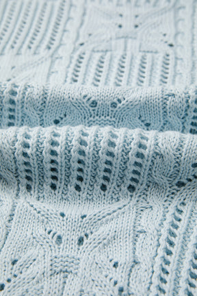 How About That Beau Blue Knit Bow Top