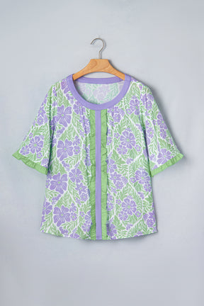 Made You Look Purple Floral Print Top