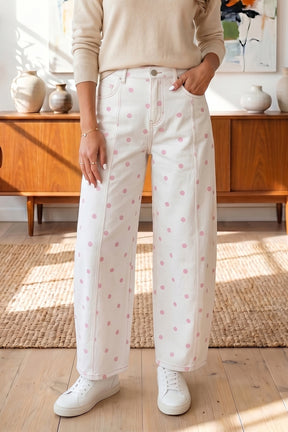 Happy Go Dottie Barrel Jeans (3 Colors)