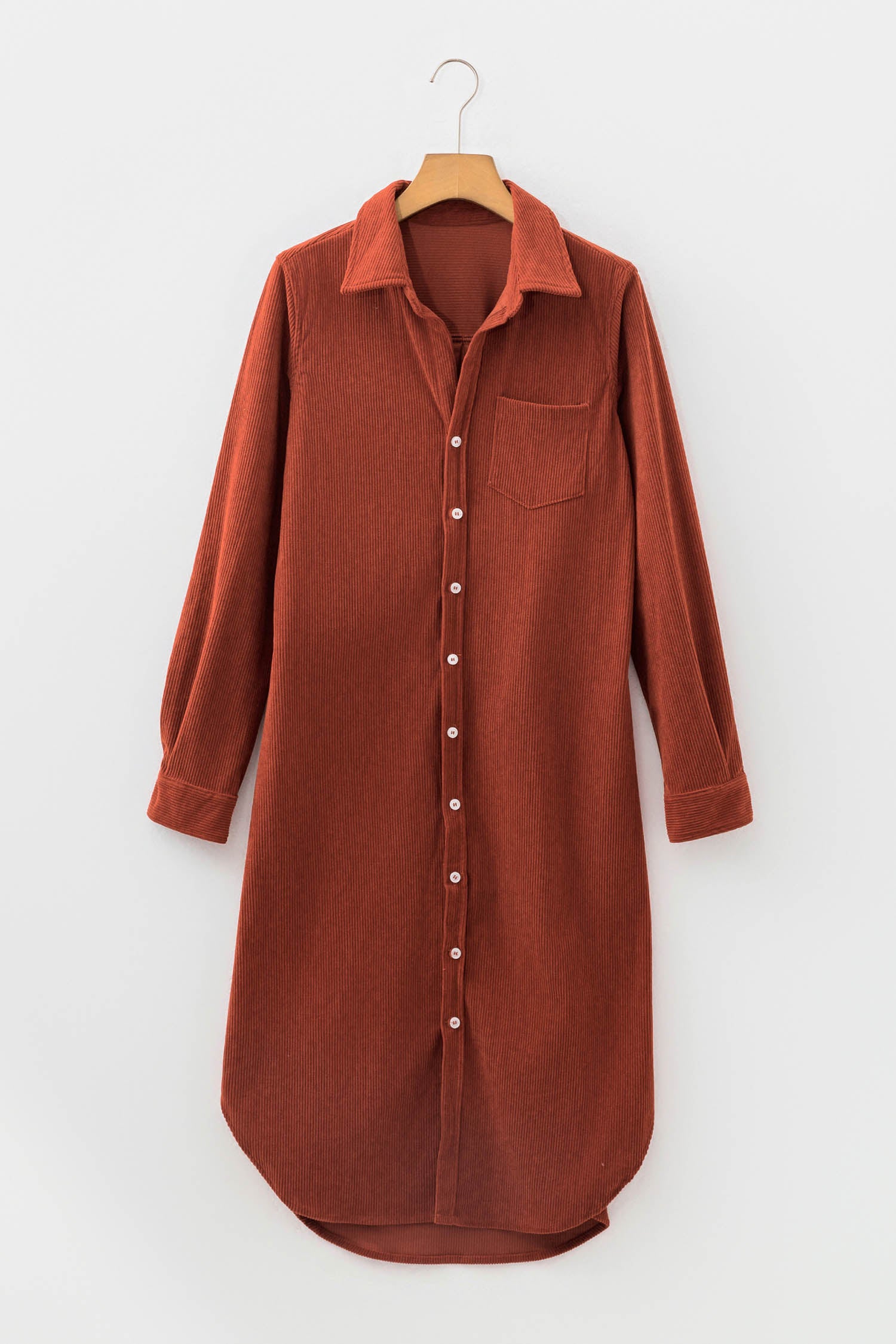 Crisp Autumn Days Corduroy Midi Dress