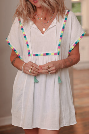 The Perfect Touch Colorful Fringed Detail Top