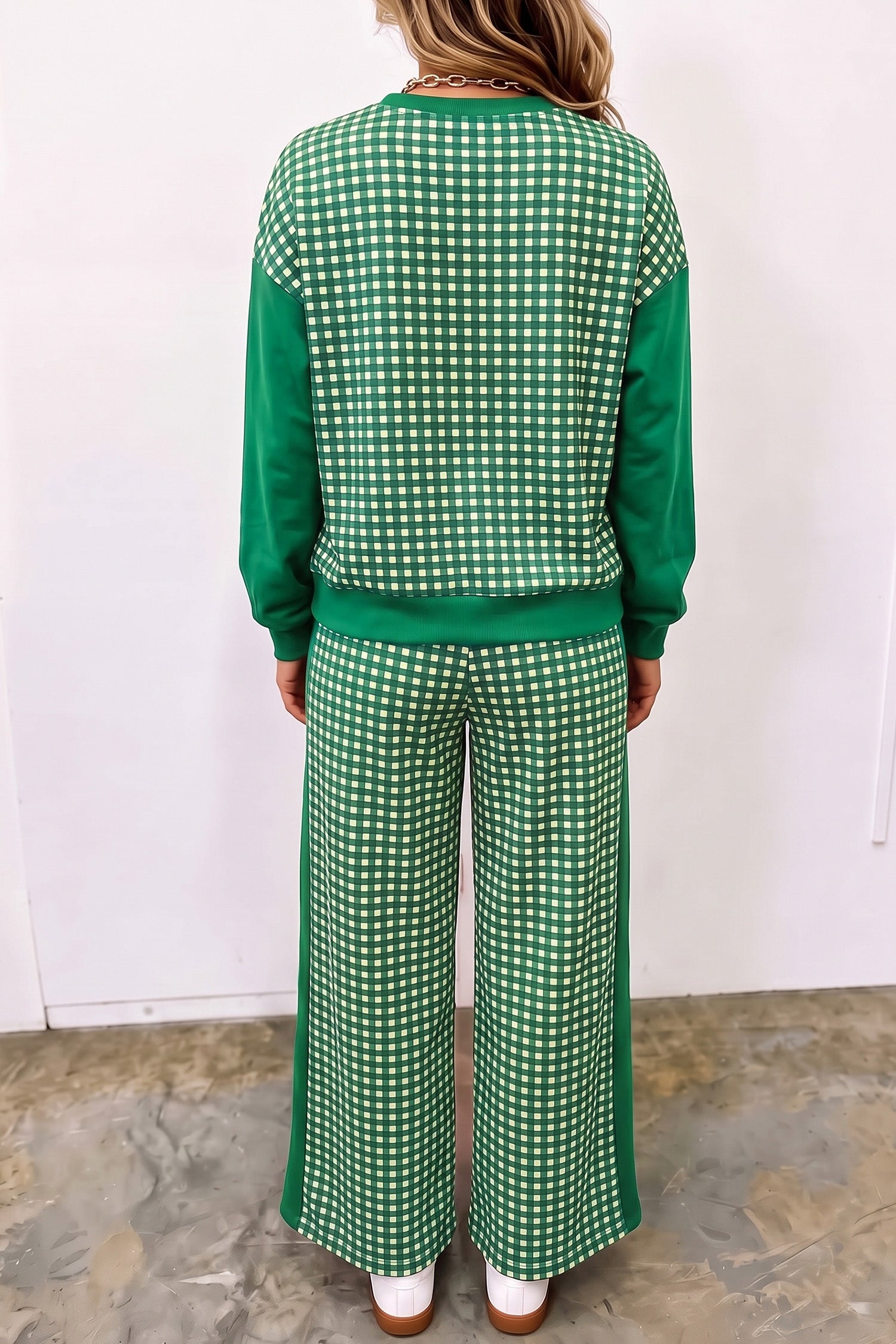 Gingham Style Top And Pant Set (5 Colors)
