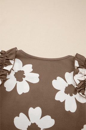 Let it Blossom Floral Ruffled Sleeve Top