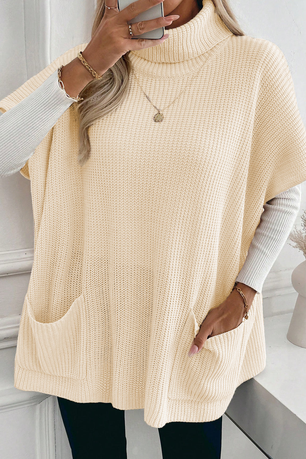 Jet Stream Knit Casual Turtleneck Sweater
