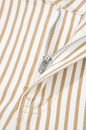 Just Feels Right Khaki Stripe Casual Barrel Jeans