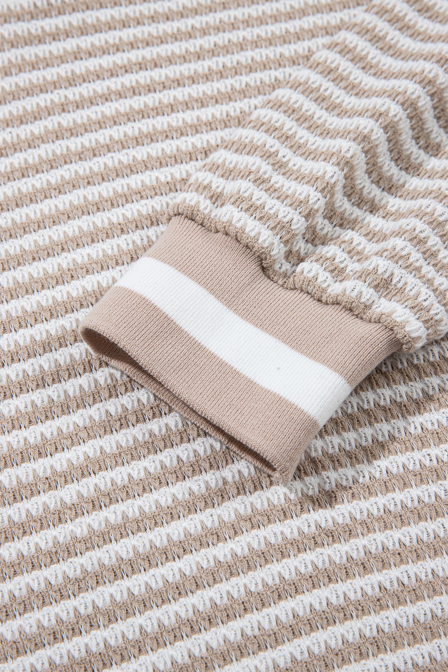 Coffee Date Striped Textured Knit Top