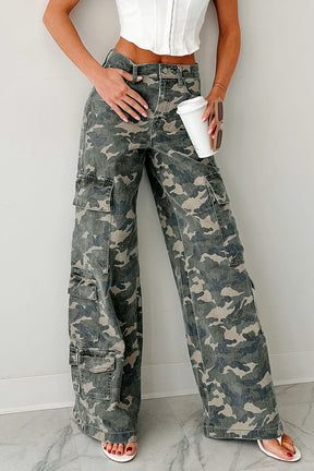 Catch Me If You Can Camo Cargo Wide Leg Pants