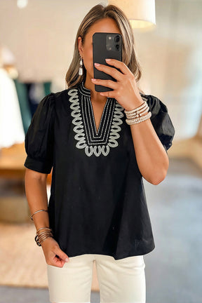 Chic On Repeat Embroidered Detail Top