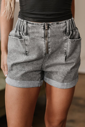 Off The Cuff Light Wash Denim Shorts