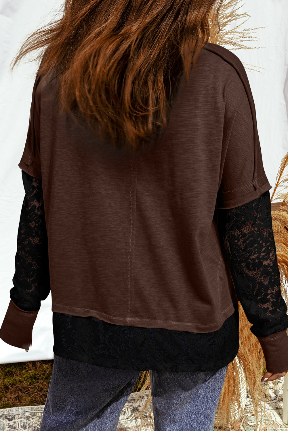 Lost In Lace Sheer Lace Patchwork Top