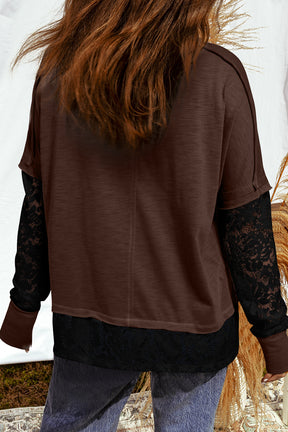 Lost In Lace Sheer Lace Patchwork Top