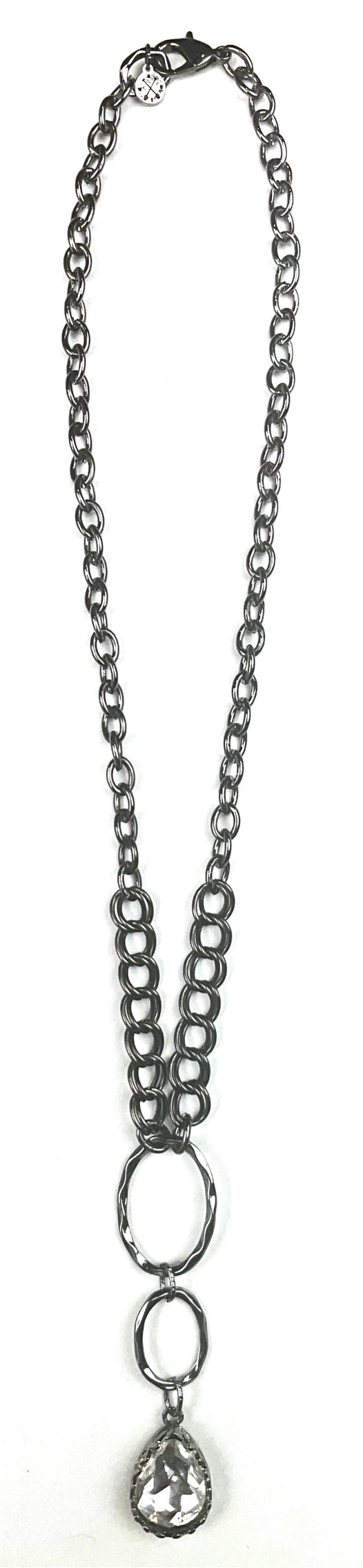 Clear Teardrop Pendant Necklace - N040CL