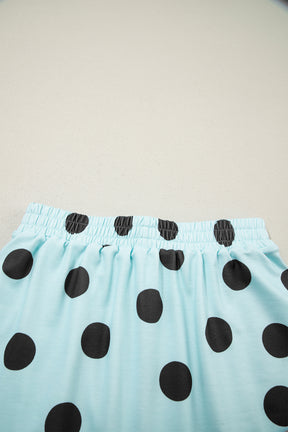 It's Spot On Sky Blue Polka Dot Top And Skort 2pc Set