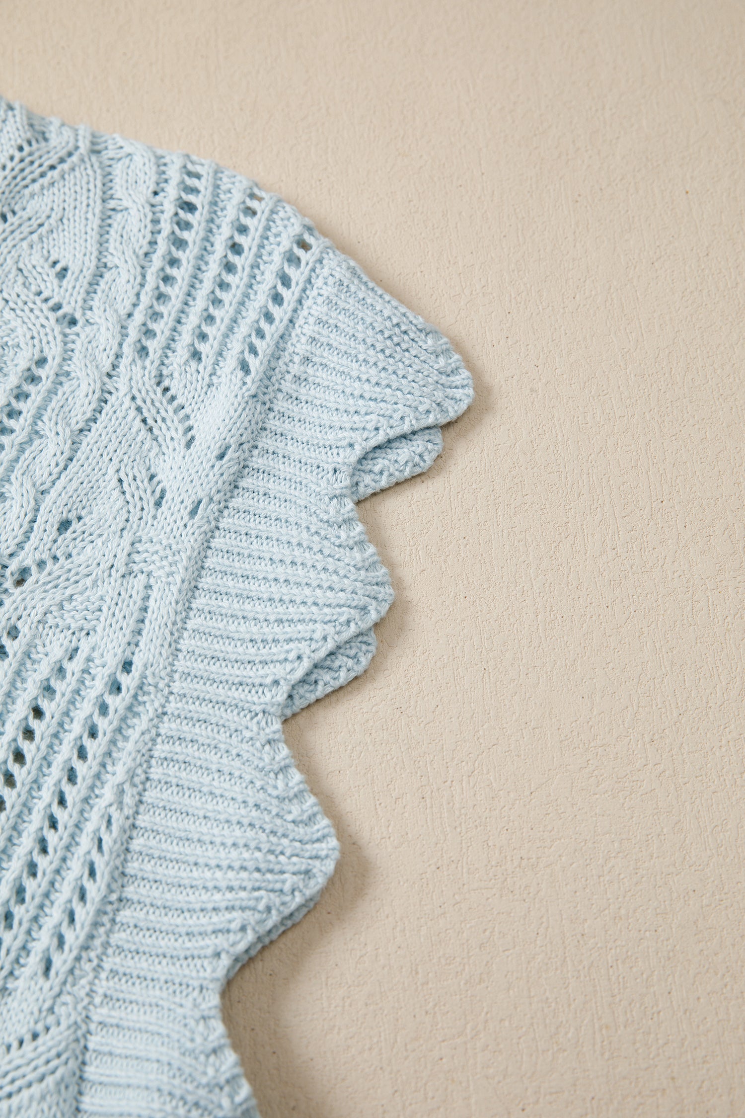 How About That Beau Blue Knit Bow Top