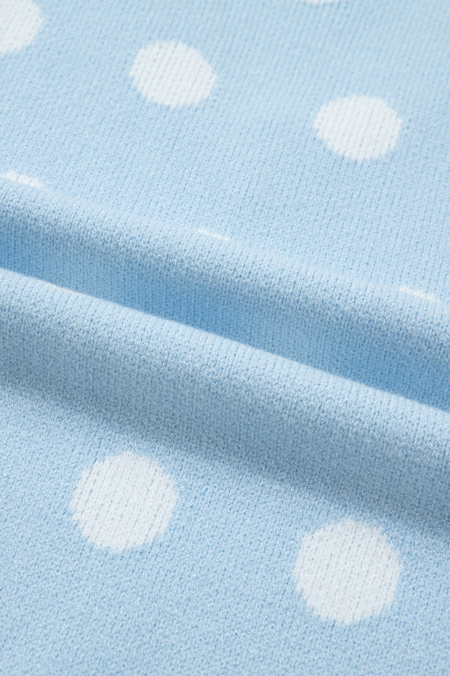 Haute Spot Blue Polka Dot Sweater Top