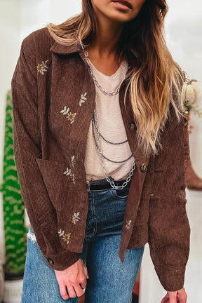The Coffee Stitch Embroidered Corduroy Jacket