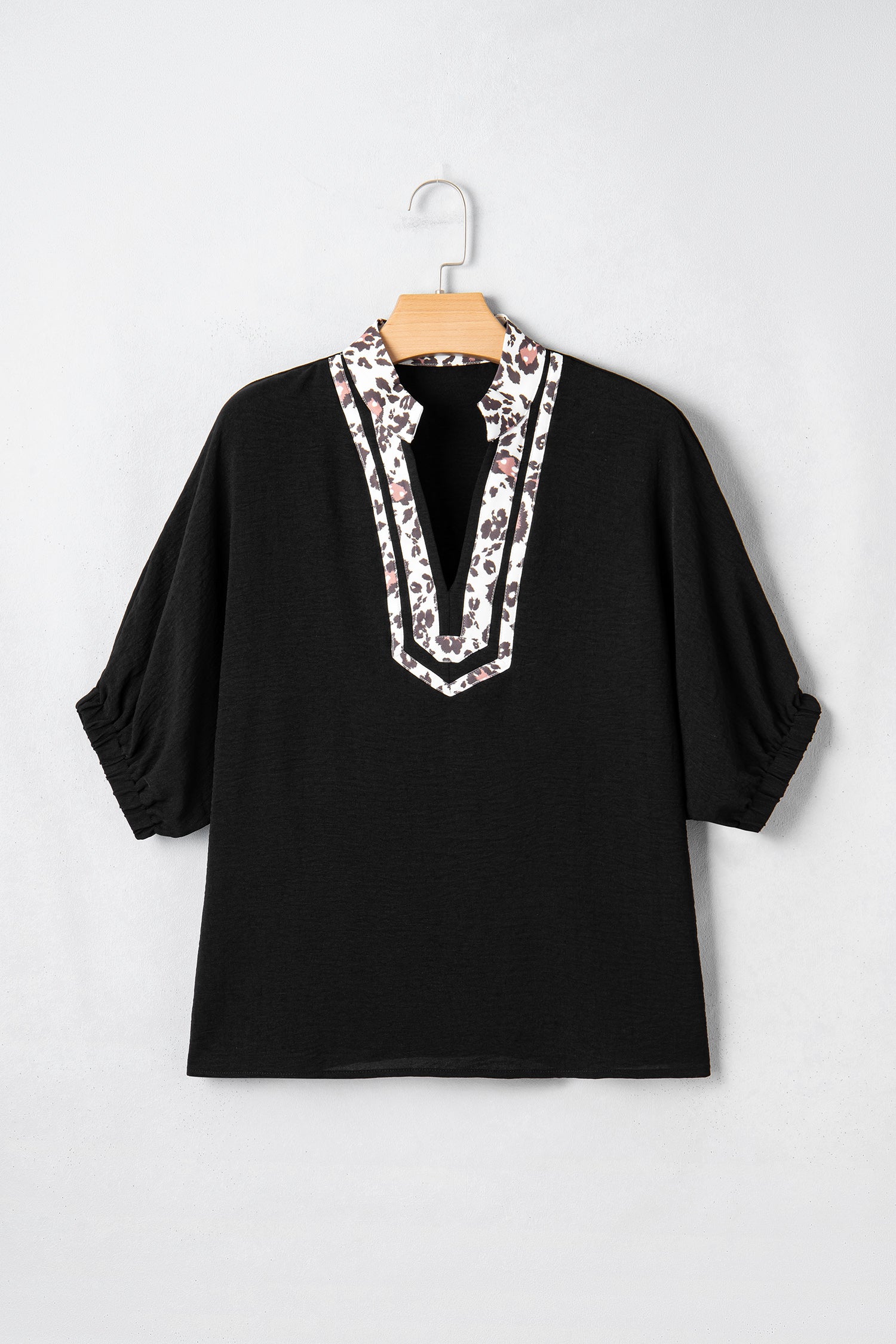Just Feels Like Me Black Leopard Trim Dolman Top
