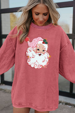 Santa Claus Sparkle Corded Sweatshirt