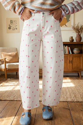 Happy Go Dottie Barrel Jeans (3 Colors)