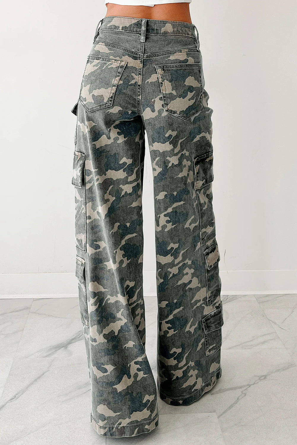 Catch Me If You Can Camo Cargo Wide Leg Pants