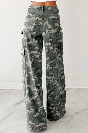 Catch Me If You Can Camo Cargo Wide Leg Pants