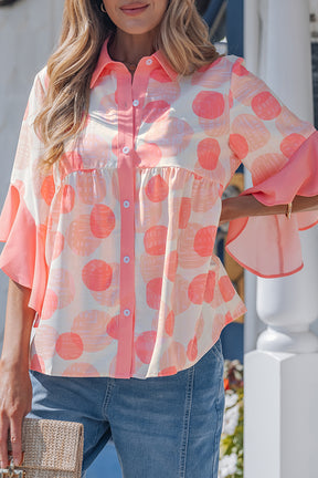 Glamour Girl Pink Polka Dot Top