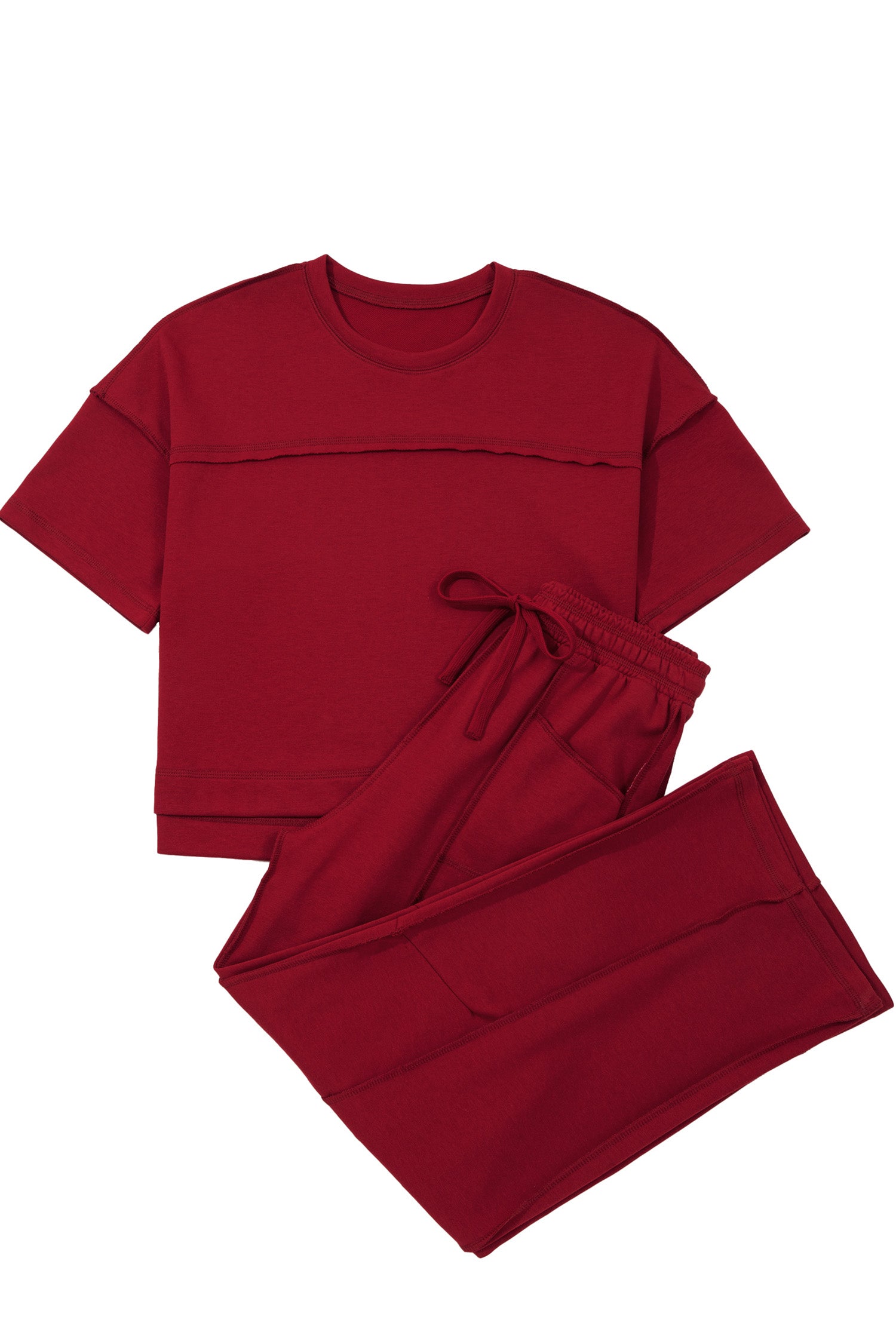Here For It Racing Red Top and Barrel Pant Set