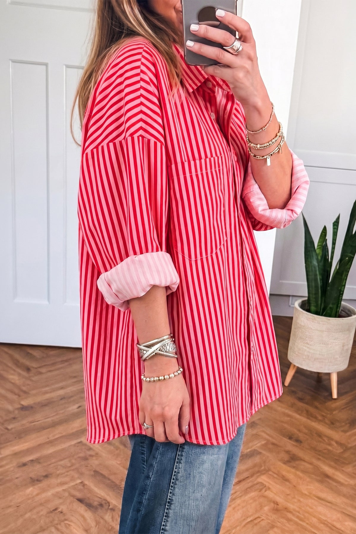 Candy Stripe Crush Button Down Top