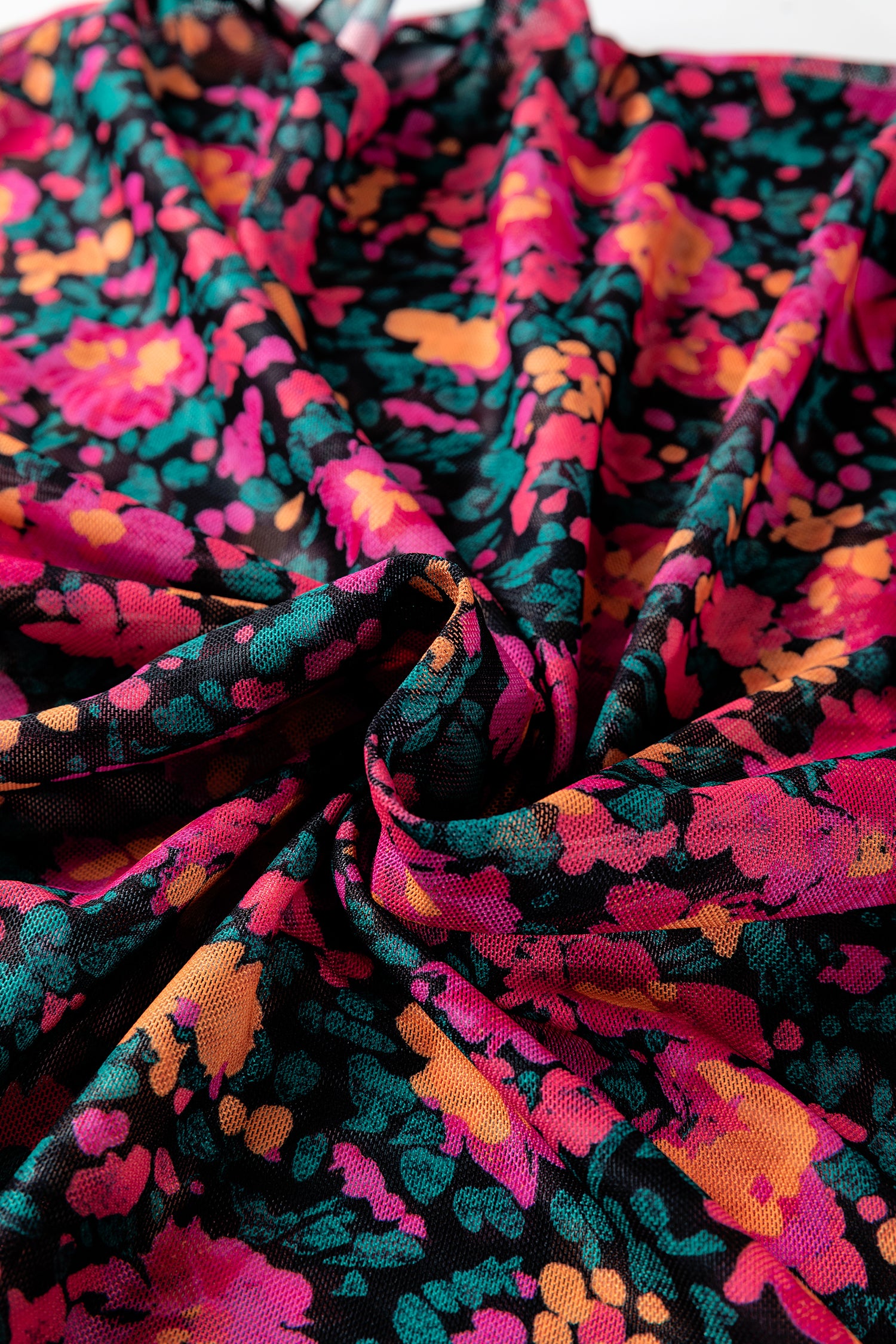 Flower Filled Moments Mesh Top